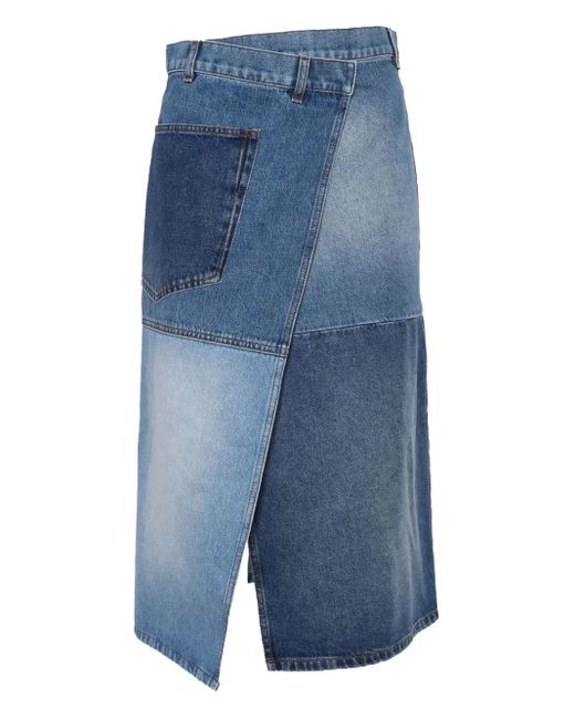 Philosophy Di Lorenzo Serafini パッチパネル デニムスカート Blue