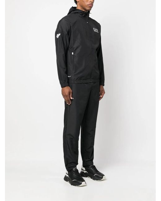 EA7 Black Logo Tracksuit