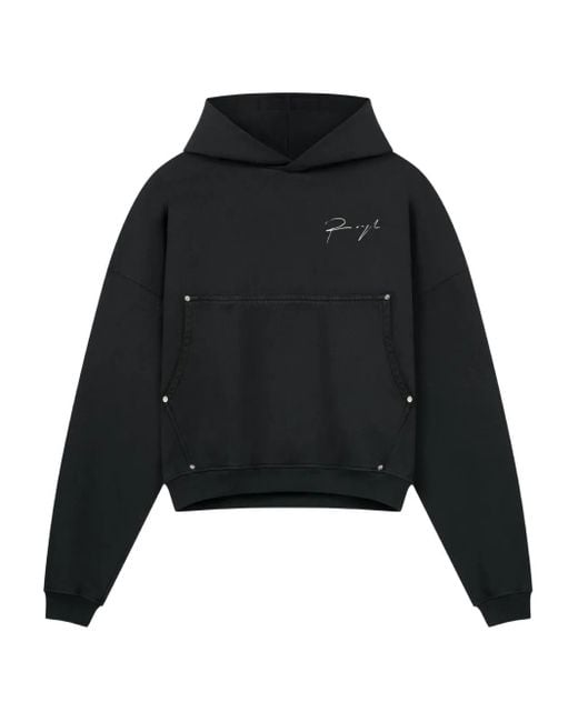 ROUGH Black Graphic-Print Hoodie