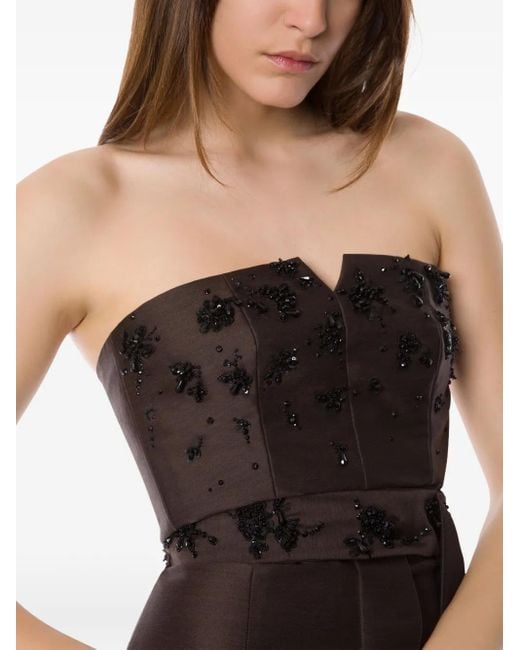 Alberta Ferretti Black Sequin-Embellished Corset Top