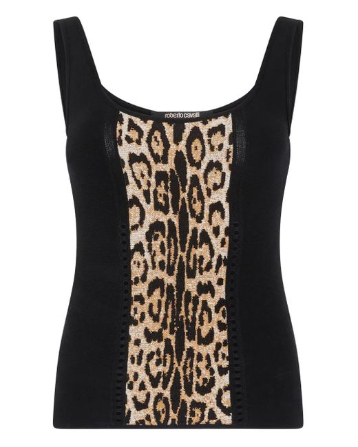 Roberto Cavalli プリント パネルトップ Black