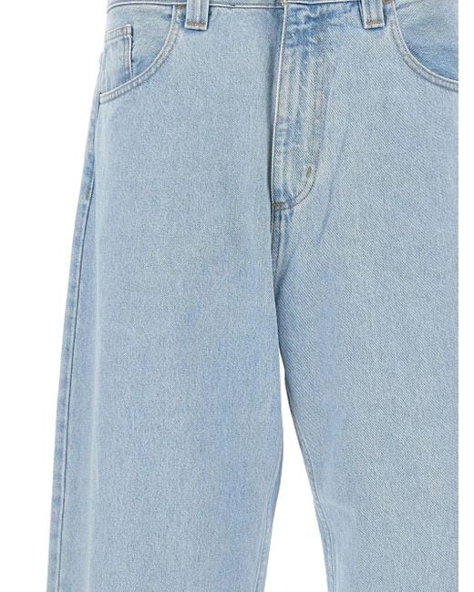 Carhartt Blue Logo-Label Five-Pocket Jeans for men