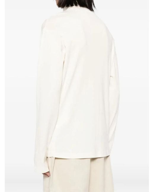 Jersey de mnaga larga con cuello alto Lemaire de hombre de color White