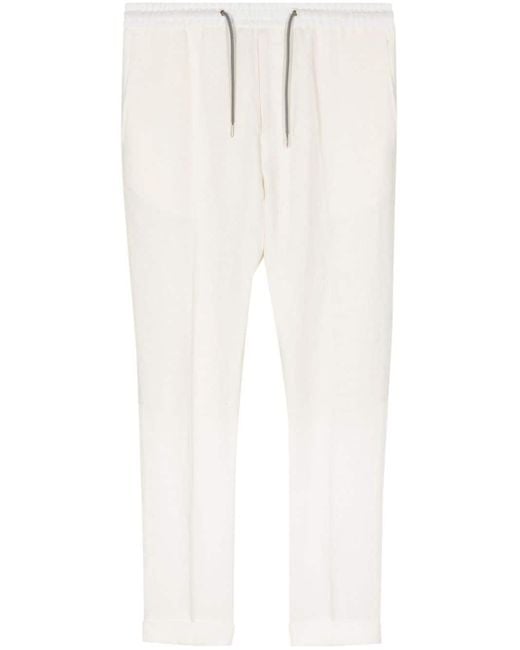 Paul Smith White Drawstring-waist Linen Trousers for men