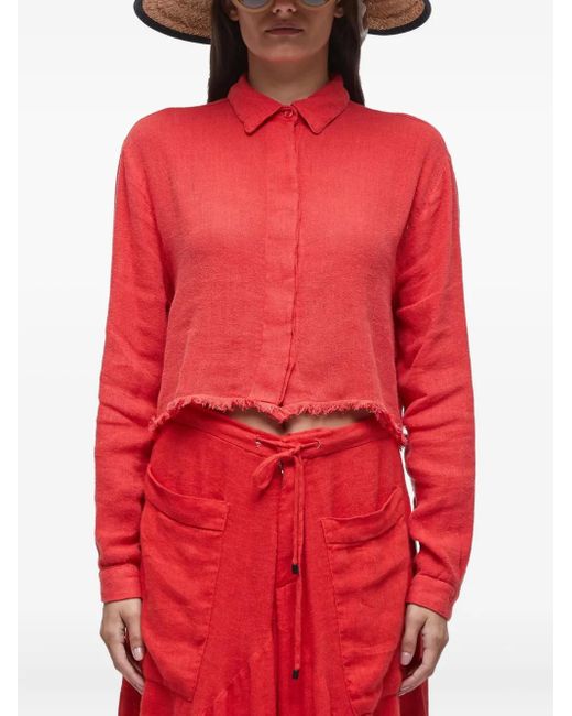 Osklen Red Hemd Mit Ausgefranstem Saum