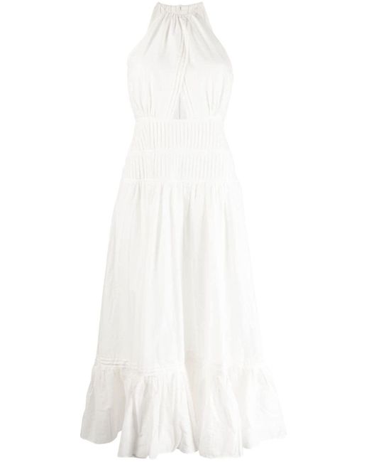 Aje. White Renata Eyelash Midi Dress