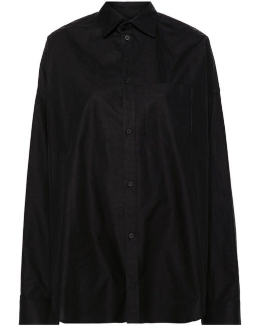 Balenciaga Black Logo-embellished Cotton Shirt