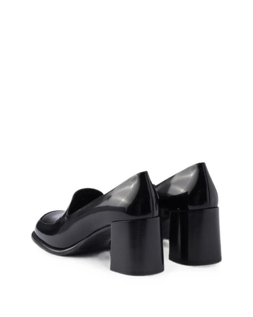Prada Black Brushed Leather Loafers