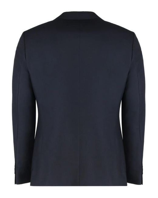 Boss Blue Single-Breasted Notched-Lapel Jacket for men
