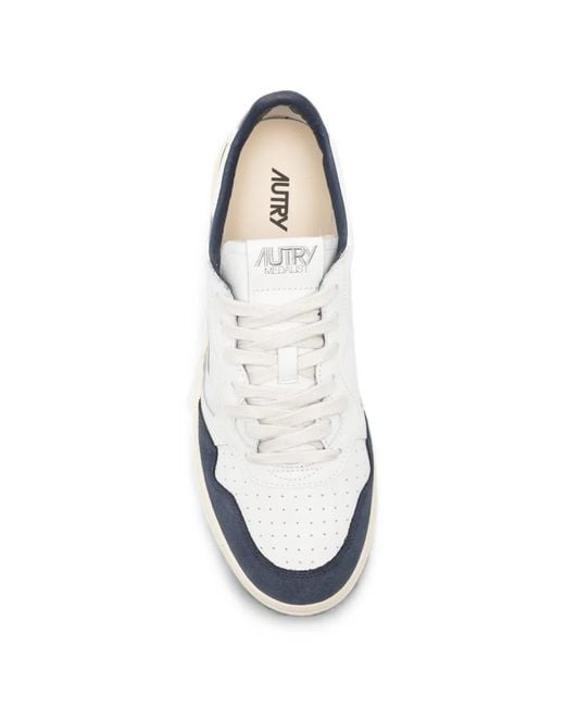 Autry White Medalist Leather Sneakers for men