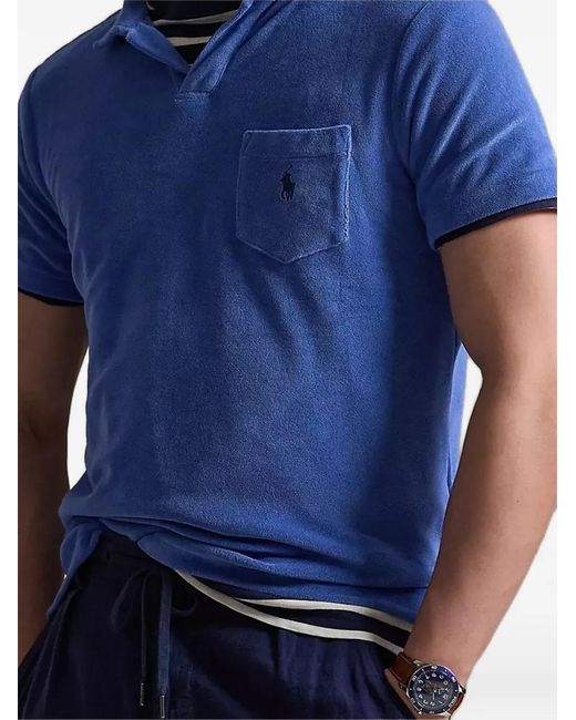 Polo Ralph Lauren Blue Chest-Pocket Polo-Collar T-Shirt for men