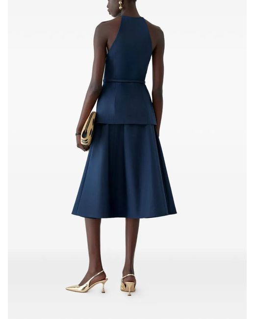 Carolina Herrera Blue Button-Front Top