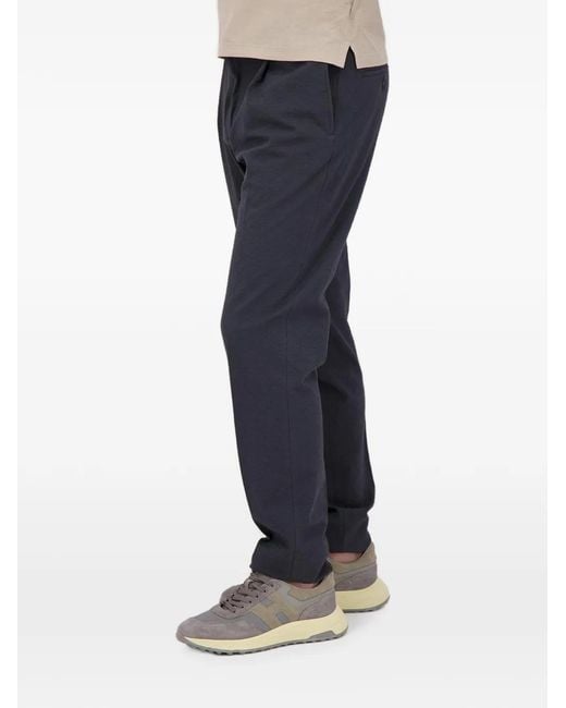 Slowear Gray Seersucker Drawstring Tapered Trousers for men