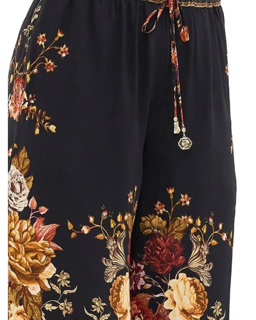 Pantaloni A Fiori di Camilla in Black