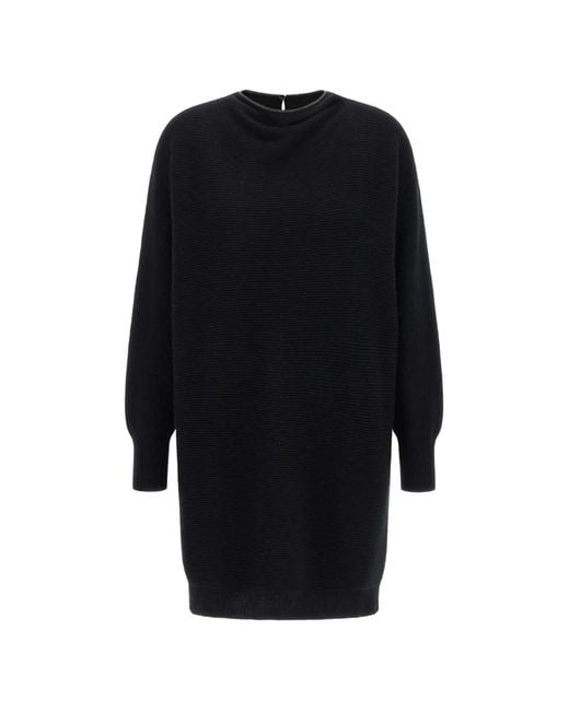 Brunello Cucinelli Blue Monile Ribbed-Knit Mini Dress