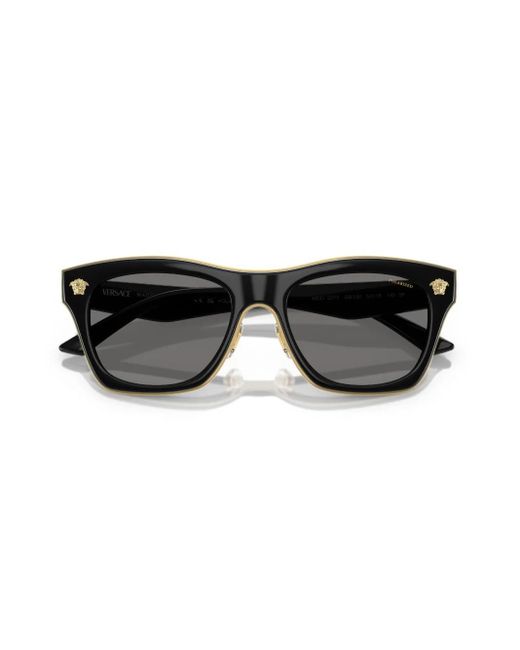 メンズ Versace スクエアフレーム サングラス Black