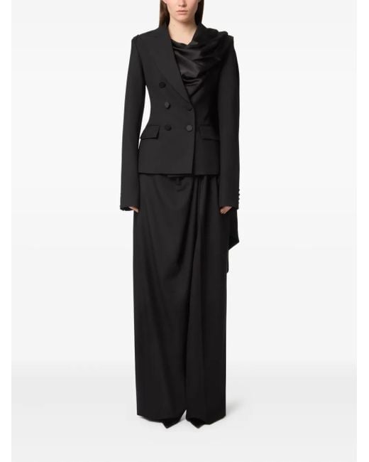 Nina Ricci Black Draped-Scarf Blazer