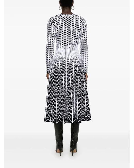 Antonino Valenti White Striped Midi Dress