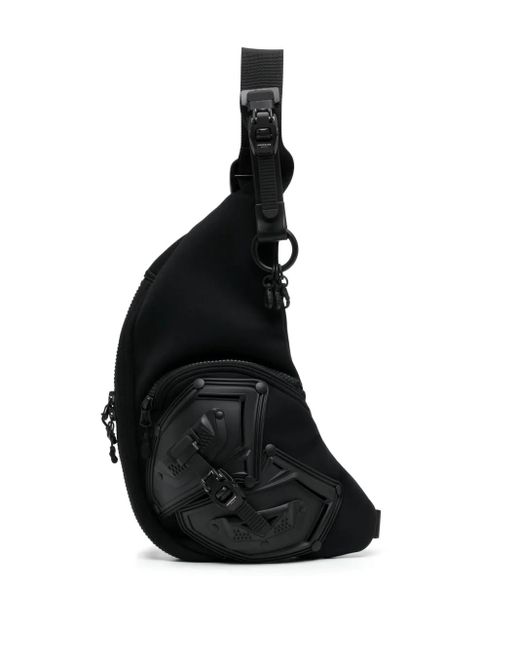 Junya Watanabe Black Appliqué-Detail Messenger Bag for men