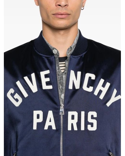 Givenchy Logo Bomber Jacket – in Blue für Herren