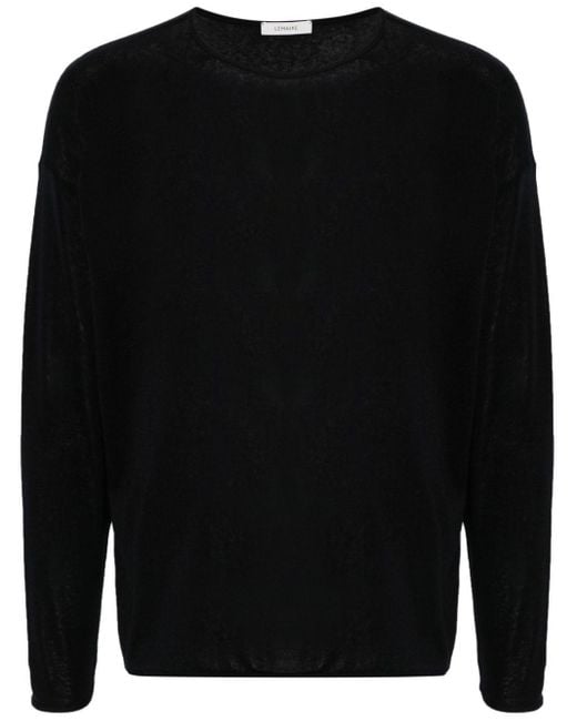 Lemaire Black Cotton Cashmere Long-sleeve Jumper