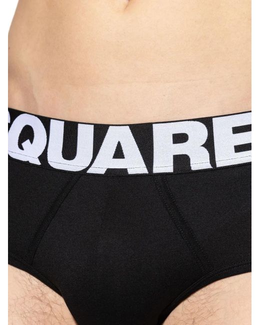 DSquared² Black Logo-Band Briefs for men