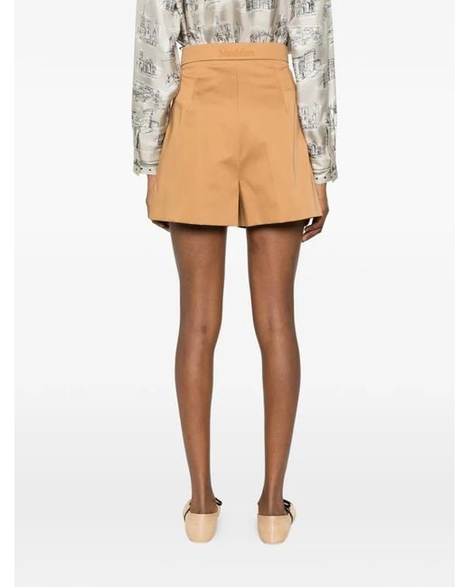Max Mara Natural Stretch Cotton Satin Shorts