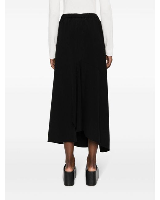 Christian Wijnants Sonam Asymmetric Midi Skirt in het Black
