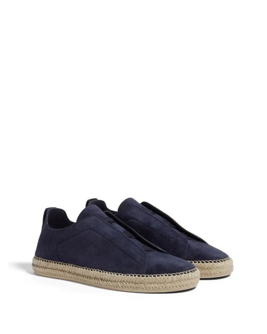 Zegna Blue Triple Stitch Espadrilles for men