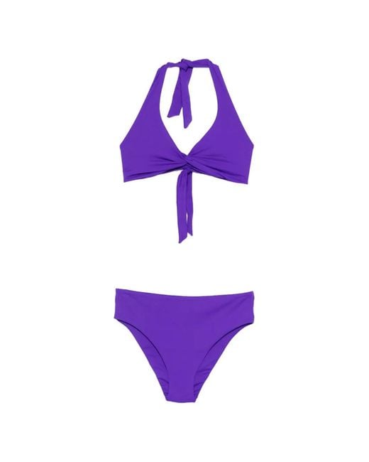 Fisico Purple Tie-Detail Bikini