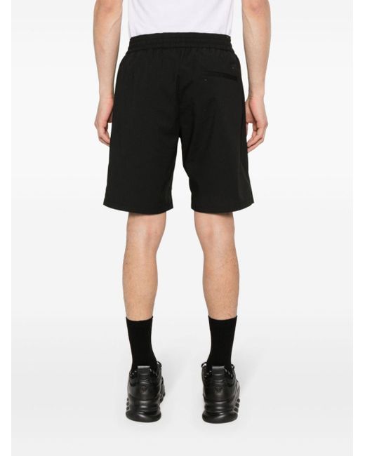 Just Cavalli Black Logo-patch Bermuda Shorts for men