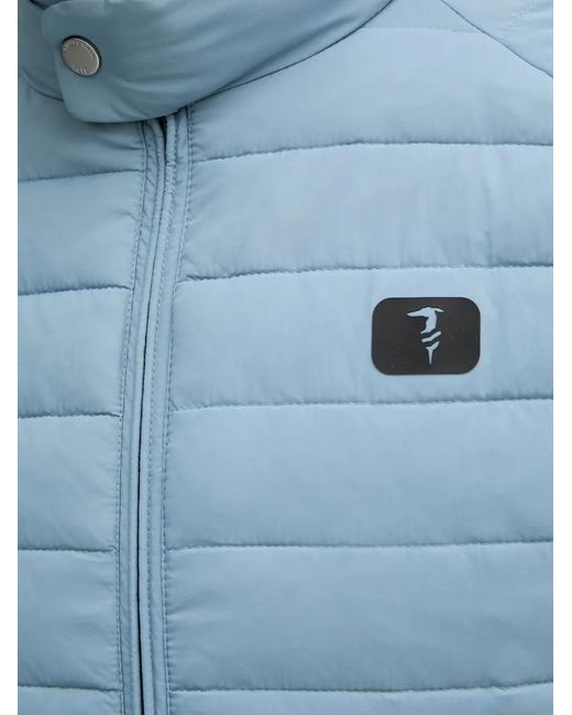 Trussardi Blue Quilted Logo-Patch Gilet for men