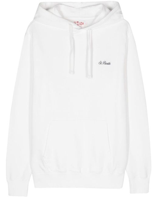 Mc2 Saint Barth Manhattan logo-embroidered hoodie in White für Herren