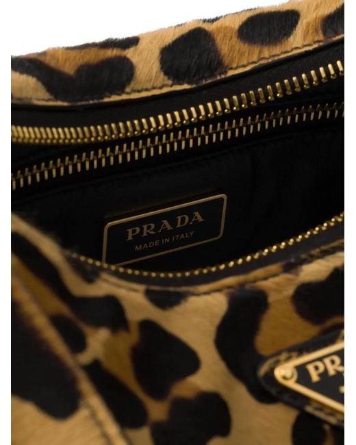 Prada Brown Medium Aimèe Printed Shoulder Bag