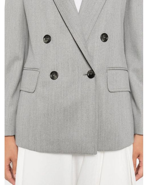 Blazer Con Doble Botonadura Max Mara de color Gray