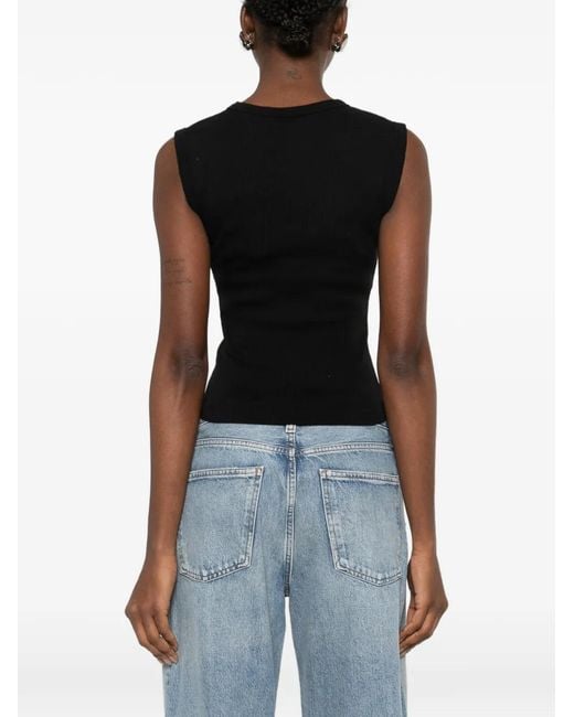 Axel Arigato Black Ribbed Knit Top
