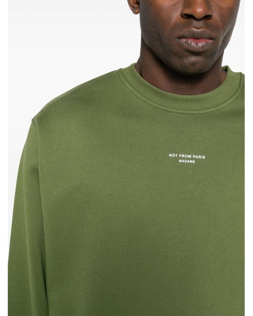 Top Le Sweatshirt Slogan Classique di Drole de Monsieur in Green da Uomo