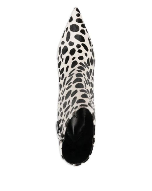 SCHUTZ SHOES Black Dalmatian-Print Ankle Boots