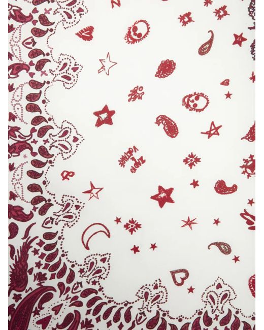 Zadig & Voltaire White Debbie 85 Bandana-Print Scarf