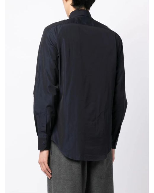 Lanvin Blue Spread-Collar Cotton Shirt for men