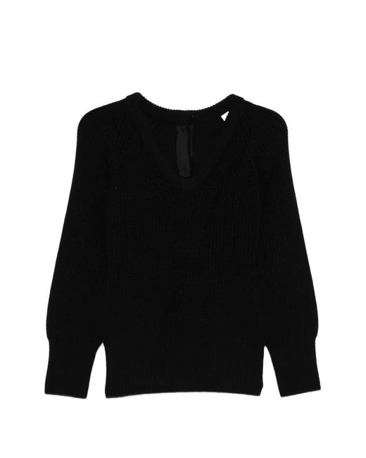 Carven Black V-Neck Sweater