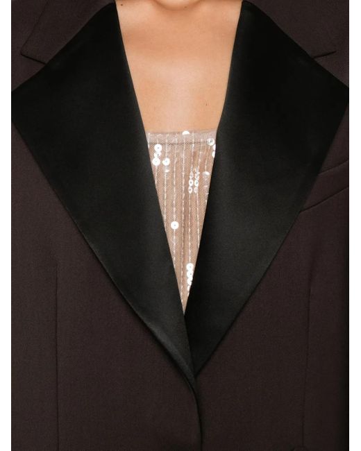 P.A.R.O.S.H. Black Wide-Lapel Blazer