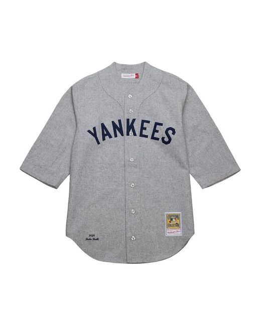 Mitchell & Ness Gray Mlb Yankees 1929 Babe Ruth Shirt for men
