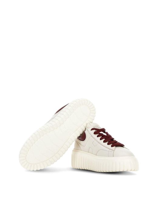 Hogan White H-stripes Leather Sneakers