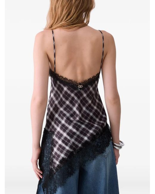 Liu Jo Black Top With Lace Detail