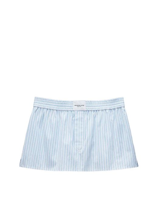 Alexander Wang Blue Striped Boxer Skort