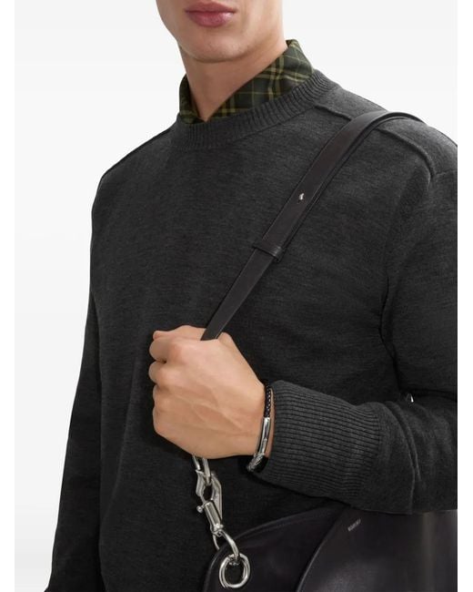 Burberry White Leather Check Bracelet