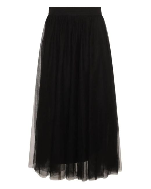 Fabiana Filippi プリーツ チュールスカート Black