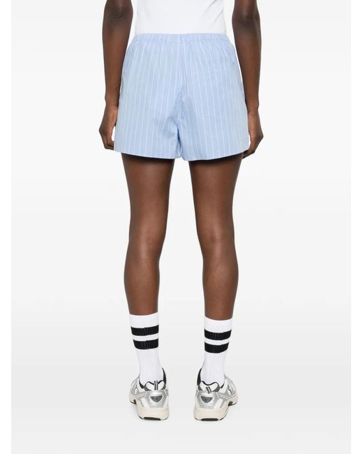 Sporty & Rich Blue Vertical-Stripe Shorts