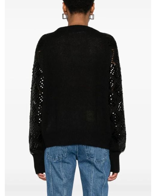ROTATE BIRGER CHRISTENSEN Black Sequined Sweater